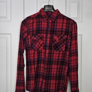 g:21 Red Plaid Button-Up Shirt for Men